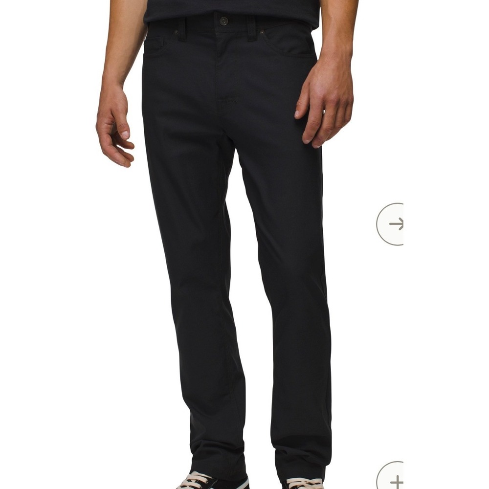 prAna NEW Brion Slim Pant II Mens 42x34 Black Water Repellent Hiking Gorpcore